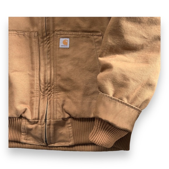 Cathartt Loose Fit Insulated Duck Jacket Brown Ribbed Sleeve Winter Coat M - Picture 4 of 8